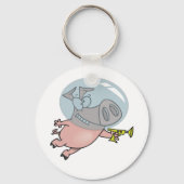 Porte-clés Astronaut De Cochon Spatial Avec Phaser (Recto)