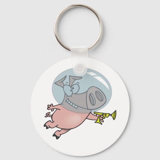 Porte-clés Astronaut De Cochon Spatial Avec Phaser (Recto)