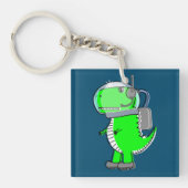 Porte-clés Astronaut mignon et en colère T-Rex Dinosaur (Devant)