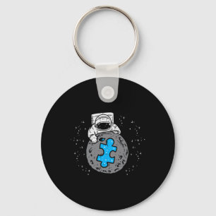 Porte-clés Astronaut Moon Blue Puzzle Piece Sensibilisation s