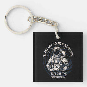 PORTE-CLÉS ASTRONAUT QUOTE, BLAST OFF À NEW HORIZON