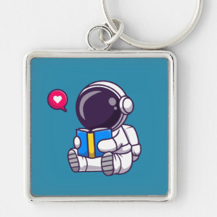 Porte-clés Astronaut reading book cute kids