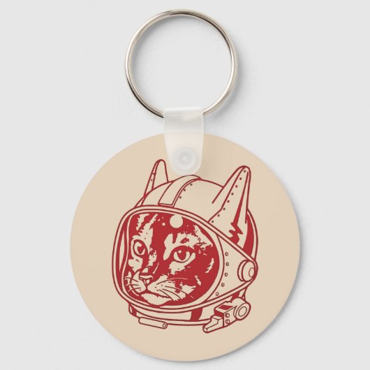 Porte-clés Astronaute chat vintage (Recto)