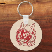 Porte-clés Astronaute chat vintage (Recto)
