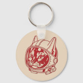 Porte-clés Astronaute chat vintage (Verso)