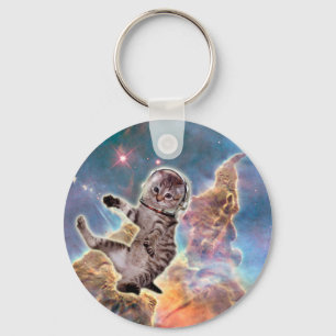 Porte-clés astronaute du chat gras