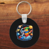 Porte-clés Astronaute Maître Constructeur Bloc de Constructio (Recto)