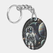 Porte-clés Astronaute vintage et planètes (Devant gauche)
