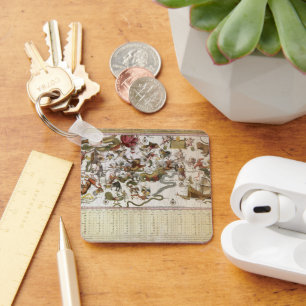 Porte-clés Astronomie vintage, carte des étoiles de Johannes 