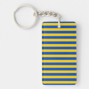 Porte-clés Asturias drapeau de la Suède rayures jaune bleu mo