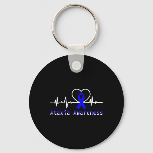 Porte-clés Ataxia Sensibilisation Heartbeat Guerrier Support (Recto)