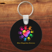 Porte-clés Ataxia Telangiectasia Sensibilisation Paix Aimer H (Recto)