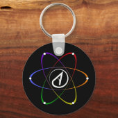 Porte-clés Atheist Atom Symbol Rainbow White (Recto)