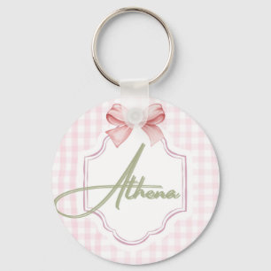 Porte-clés Athena Baby Girl Nursery Bow&En vichy personnalisé