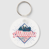 Porte-clés Atlanta Georgia United States Retro Skyline (Recto)