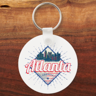 Porte-clés Atlanta Georgia United States Retro Skyline