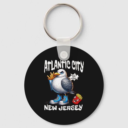 Porte-clés Atlantic City New Jersey Seagull French Fries Funn (Recto)