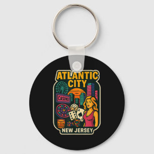 Porte-clés Atlantic City New Jersey Vacances Casino Jeux Ga