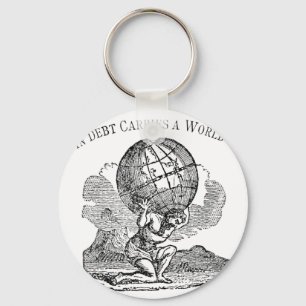 Porte-clés Atlas haussé / Citation de dette