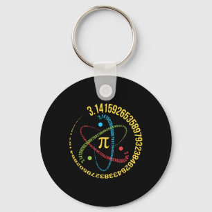 Porte-clés Atom Pi Math Science Cadeaux De Souches 3,14 Pi Da
