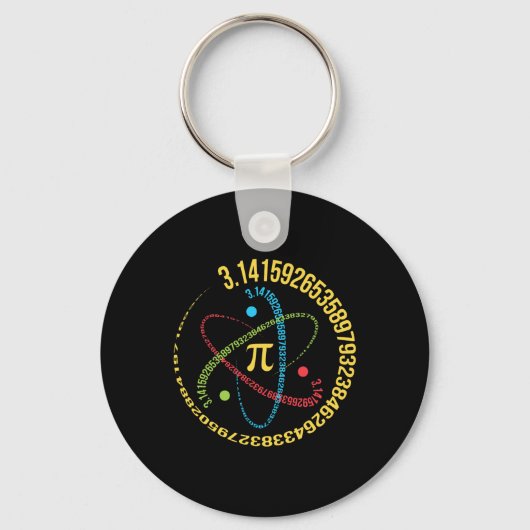 Porte-clés Atom Pi Math Science Cadeaux De Souches 3,14 Pi Da (Recto)