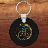 Porte-clés Atom Pi Math Science Cadeaux De Souches 3,14 Pi Da (Recto)