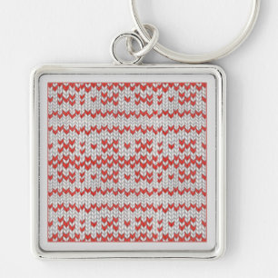 Porte-clés Attache-clé carré premium RED NORDIC KNIT / Gris