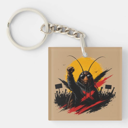 Porte-clés Attache-clé graphique Cafard rebelle (Devant)