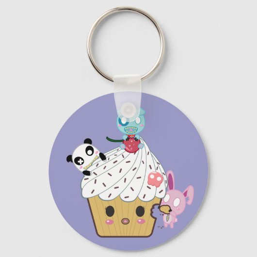 Porte-clés Attaque à la cupcake ! (>_<) (Recto)