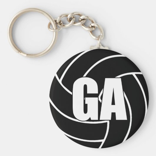 Porte-clés Attaque aux objectifs de netball Bague à clé GA (Devant)