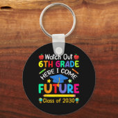 Porte-clés Attention 6e année, me voici ! Future Cl de 2030 (Recto)