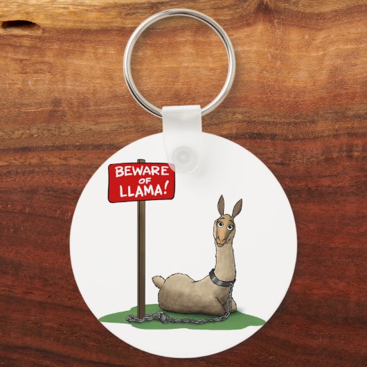 Porte-clés Attention à Lama ! (Recto)