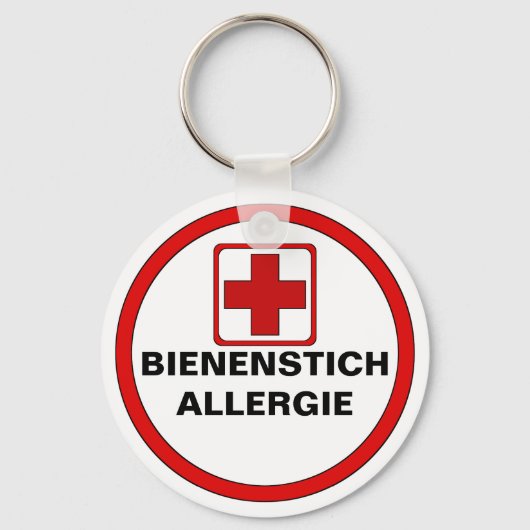 Porte-clés Attention - Allergie aux abeilles (Recto)