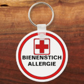 Porte-clés Attention - Allergie aux abeilles (Recto)