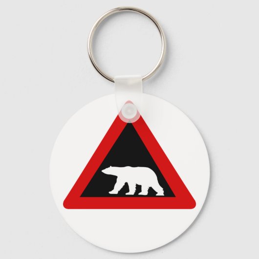 Porte-clés Attention aux ours polaires, signalisation, Norvèg (Recto)