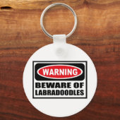 Porte-clés ATTENTION DU Porte - clé LABRADOODLES (Recto)