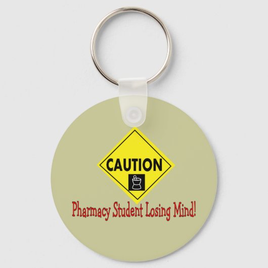 Porte-clés "Attention Étudiant en pharmacie qui perd l'esprit (Recto)