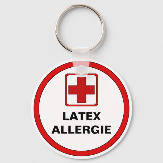 Porte-clés Attention - Latex allergie (Recto)