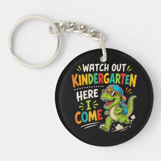 Porte-clés Attention maternelle j'arrive Dino (Devant)