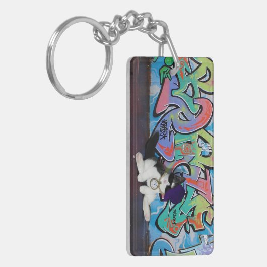 Porte-clés Attitude de chat.....Kitten et mur de graffitis (Devant gauche)