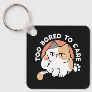 Porte-clés Attitude de Chat Paresseux – Trop Ennuyé pour S'en