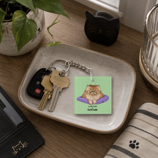 Porte-clés Attitude drôle de chat