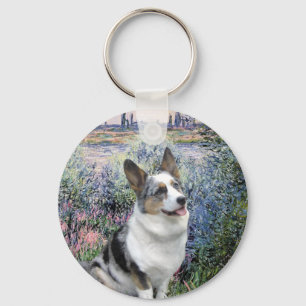Porte-clés Au bord de la Seine - Merle Welsh Corgi
