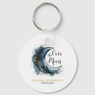 Porte-clés Au-dessus du Baby shower bleu Moon Gold Stars