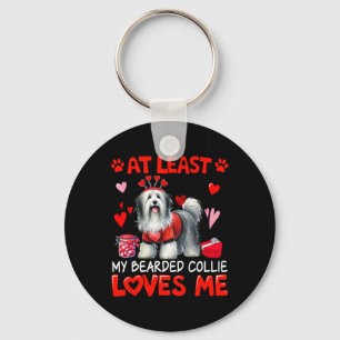Porte-clés Au moins mon Bearded Collie m'aimant pour la Saint