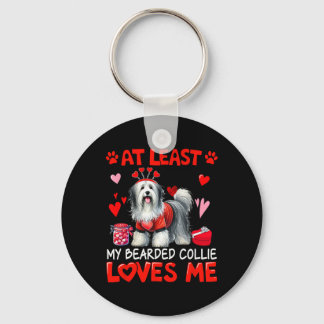 Porte-clés Au moins mon Bearded Collie m'aimant pour la Saint