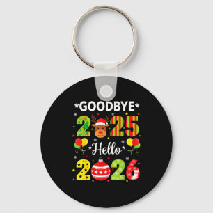 Porte-clés Au revoir 2025 Bonjour 2026 Bonne Année Noël P