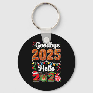 Porte-clés Au revoir 2025 Bonjour 2026 Bonne Saint-Sylvestre