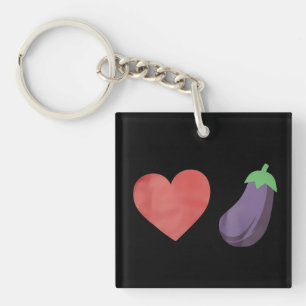 Porte-clés Aubergine Drôle Gay Fierté LGBTQ