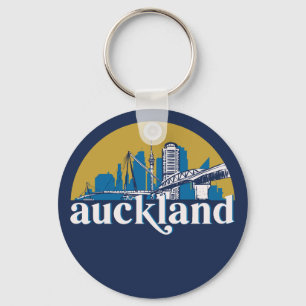 Porte-clés Auckland New Zealand Vintage City Skyline